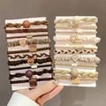 Heart Decorated Braided Hair Ropes Set - 5/10/20pcs Elastic Ponytail Holders for Women - Simple Style Hair Ties for Various Occasions - Easy to Use Stylish Hair Accessories with Durable Material - Great Value Set for Effortless Hairstyling