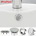 Set of 4 Circular Overflow Drain Covers - High-Quality ABS Plastic for Kitchen and Bathroom Sinks - Decorative Design Prevents Blockages - Easy Installation and Universal Fit - Durable, Non-Toxic, and Corrosion-Resistant - Ideal for Homes, Hotels, and Restaurants
