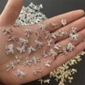 Luxurious Japanese Alloy Nail Art Charms Set with Kawaii Bow and Butterfly Designs, Adorned with Rhinestones for DIY Nail Art - Pack of 10 Pieces for Glamorous and Versatile Nail Designs