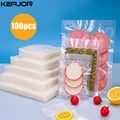 100pcs Food Safe Vacuum Packaging Bags for Long-Term Freshness | BPA-Free, Compatible with Vacuum Sealer Machines, Easy to Use and Store | High-Quality Material for Extended Food Storage | Durable and Convenient Kitchen Essential
