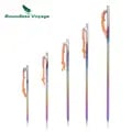 Boundless Voyage 6-Inch Titanium Alloy Camping Tent Stakes - Heavy-Duty, Lightweight, and Portable Ground Anchoring Pegs with Reflective Pull Cord for Backpacking, Hiking, and Outdoor Adventures - Durable Multi-Purpose Pegs for Tents, Tarps, Canopies, and Garden Structures