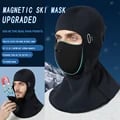 Premium Fleece Winter Ski Mask - Windproof Motorcycle Face Mask with Adjustable Strap and Magnetic Closure for Men and Women - Versatile Outdoor Cycling Head Cover for Skiing, Snowboarding, Hiking, and Biking - Reflective Elements for Enhanced Visibility and Cold Weather Protection