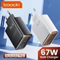 Toocki 67W GaN Charger with Digital Display - High Power Output, Quick Charge 4.0 & 3.0 Compatible, Universal Compatibility for Laptops, iPhones, Samsung, Xiaomi, Realme, POCO - Advanced GaN Technology, Fast & Efficient Charging Solution