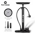 WEST BIKING Stainless Steel Bicycle Pump - High Pressure Performance, 160PSI, Schrader and Presta Valve Compatible, Portable and Lightweight, Durable Bike Accessory for Mountain and Road Bikes