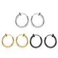 Stylish Stainless Steel Clip-On Hoop Earrings for Men and Women - Hypoallergenic Fake Ear Piercings with Spring Ear Clip for Comfort - 2.0*8/10mm Non-Piercing Hoops for Everyday Wear - Easy to Use, Versatile Accessory, Perfect Gift Idea for Trendy Jewelry Lovers