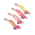 Premium Wooden Fishing Lures Set of 4 - Realistic Prawn, Octopus, Shrimp Design - Sharp 2.0# Hooks - Versatile Saltwater/Freshwater Use - 8.5cm, 7.3g - Enhance Fishing Experience with Vibrant Colors - Durable Material for Successful Catches