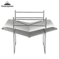 Campingmoon Outdoor Portable Folding Garden Stainless Steel BBQ Grill with Adjustable Height, Ventilation System, and Spacious Cooking Area - Durable and Easy to Clean Compact Grill for Camping, Picnics, and Outdoor Cooking Adventures