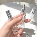10ml Glass Perfume Spray Bottle with Aluminum Head - Durable, Compact, and Portable Fragrance Dispenser for Travel and On-the-Go Use - Easy to Refill Press Empty Design - Stylish Clear Glass Bottle for Various Perfumes, Essential Oils, and Scents - Elegant and Convenient Perfume Accessory