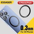 Essager 2PCS Magnetic Metal Ring Sticker 0.3mm Universal for iPhone 15 14 Pro Samsung - Strong Magnetic Adhesion, Ultra-Thin Design, Durable Construction, Easy to Install - Compatible with Wireless Charging Plates and Stands