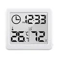 Ultra-Thin Digital Thermohygrometer Wall Clock with Smart Functionality and Precise Measurements - Sleek Design for Home and Office - Easy-to-Use LCD Display for Temperature, Humidity, and Time Monitoring - Versatile Placement Options for Any Room or Setting
