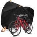 Toptrek Double Bike Cover with Durable 210D Oxford Material, Waterproof Anti-UV Coating, Secure Fit & Easy Installation - Fits 2 Bicycles, Full Coverage, Versatile & Portable for Mountain, Road, Electric Bikes - Protect Against Rain, Snow, Dust, Scratches - Includes Storage Bag