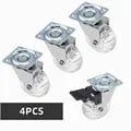 Set of 4 Transparent Crystal Clear 2-Inch PU Caster Wheels with Brake Function for Smooth Mobility and Universal Compatibility - Premium Furniture Wheel Replacement Set