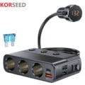 127W 7-in-1 Car Charger Splitter with PD30w and QC3.0 Technology - Fast Charging for Multiple Devices, Convenient Splitter Design with Switch Control, Durable Construction for Long-Lasting Performance, Universal Compatibility for Smartphones, Tablets, GPS Units - Ideal for Road Trips and Long Drives