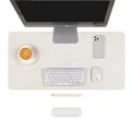 Large Waterproof White Mousepad with Non-Slip Base for Gaming and Office Use - Portable Desk Mat with Durable Construction and Smooth Surface Area for Mouse and Keyboard - Easy to Clean PU Suede Material - Lightweight and Reliable for Traveling Gamers and Professionals