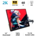 ZSUS 14-Inch 2K Portable Monitor with 60Hz Refresh Rate - High-Quality Display for Gaming, Streaming, and Work - Wide Compatibility with Laptops, Xbox, PS4/5, Switch, and More - Lightweight and Portable with Easy Connectivity - Crisp Visuals and Smooth Motion Graphics