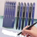 Innovative Erasable Gel Pens with Press Type Design - 12pcs 0.5mm Fine Tip Black/Blue Ink Options - Comfortable Washable Handle - Super Capacity Ink Refills - Smooth Writing and Erasing - Perfect for Home, School, Office - Durable and Cost-Effective