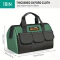 18-Inch Durable Oxford Canvas Tool Bag with Large Capacity Design, Multiple Storage Compartments, and Adjustable Shoulder Strap - Waterproof and Wear-Resistant Electrician Bag for Tools, Accessories, and Repair Items - Ideal for Technicians, DIY Enthusiasts, Travel, and Camping