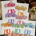 Princess Heart Shaped Hair Bands Set of Two - Colorful Elastic Baby Headwear for Little Girls - Adorable Hair Accessories for Ponytails, Braids, Buns - Ideal for Everyday Wear, Parties, Dress-Up - Gentle on Children's Hair, Vibrant Colors, Cute Designs, Comfortable and Secure Fit