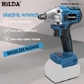 HILDA Electric Impact Wrench 18V Brushless Motor 300Nm Torque Variable Speed Control Rechargeable Lithium-Ion Battery 1/2 Inch Socket Wrench Compact Lightweight Design for Mechanics and DIY Enthusiasts