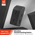 YZ Glove Box Docking Station for Tesla Model 3 Y Highland Juniper - Quick Charger with 4 USB Ports, Shunt Hub Flocking Adapter, Powered Splitter - Convenient and Organized Device Storage for Efficient Charging and Protection - High-Quality Construction for Longevity and Reliability