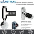 Smart LED Display Household Water Shower Thermometer with Flow Monitoring and Energy Smart Meter - Self-Powered Baby Care Water Temperature Monitor for Energy Conservation and Cost Savings