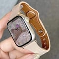 Premium Top-Grain Leather Slim Strap for Apple Watch Series 1-7, SE, Nike+ - Adjustable Fit 140-200mm - Elegant Design - Quick Release Pins - Durable & Stylish Band in Multiple Colors - Compatible with 40mm, 42mm, 44mm, 45mm Models - Sophisticated Accessory for Women