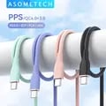 ASOMETECH 2M 60W Fast USB C Cable for Samsung S21, S20, A51, Xiaomi Mi 10 - Durable, Fast Charging Technology, High-Speed Data Transfer, Universal Compatibility, Extra-Long Length - Reinforced Design for Long-Lasting Durability and Convenient Charging on the Go