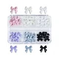 Kawaii Mini Bow and 3D Butterfly Nail Charms Set - 30pcs Matte Finish Resin DIY Nail Accessories for Cute and Stylish Nail Art Designs at Home or Salon, Lightweight and Durable Decorations with Realistic Detail and Whimsical Touch