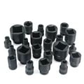 Chrome Vanadium Steel Impact Wrench Socket Square Driver Head 1/2" Adapter Set - 20 Sizes 5mm to 30mm for Automotive, Construction, DIY Projects - High Torque Transfer, Ergonomic Hexagonal Design, Durable Case for Storage and Transport