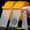 Transparent Double-Sided Tape with High Viscosity Grid Fiber Construction for Strong and Invisible Bonding, Sticky Adhesive for Secure and Versatile Use on Various Materials, Fiber Mesh Reinforcement for Extra Strength, 5M Length for Extended Projects and Durability