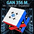 GAN 356 M 3x3x3 Magnetic Speed Cube - High-Quality Construction with Advanced Magnetic System, Stickerless Design, Smooth Turning, Compact and Portable - Professional Fidget Toy for Faster Solves and Improved Performance, Ideal for Speedcubing Enthusiasts of All Levels