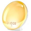 Sunrise Sunset Simulation Alarm Clock with Dual Alarms, FM Radio, Nightlight 7 Colors, Natural Sounds Snooze - Wake Up Light Clock for Natural and Peaceful Wake-Up and Sleep, Mood and Energy Improvement, Customizable Alarms for Weekdays and Weekends, Soothing Ambiance, Refreshed Mornings