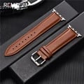 Luxurious Premium Calfskin Leather Watchband for Apple Watch 8 7 6 5 4 3 SE - Adjustable, Easy to Replace, Durable, Stylish - Smooth Texture, Comfortable Fit, Stainless Steel Buckle - Sizes 38mm 40mm 41mm 42mm 44mm 45mm - Quick-Release Spring Bars, Multiple Sizing Holes