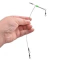 Premium Stainless Steel Fishing Wire Leader Rigs with Barrel Swivels, Glow Beads, Lures, and Hooks - Durable and Corrosion-Resistant Saltwater Tackle Set for Versatile Fishing - Easy-to-Use Connector for Quick Setup and Enhanced Visibility in Low Light Conditions