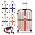 Adjustable Rainbow Luggage Buckle Strap Cross Belt - Secure, Colorful, Durable, and Multi-purpose Travel Accessory for Suitcases - Easy to Use and Stylish Baggage Packing Belt for Added Security and Quick Recognition