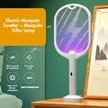 3-in-1 Electric Mosquito Swatter with 3000V Voltage, Type-C Rechargeable Battery, Safe & Chemical-Free - Portable Insect Killer Lamp, Fly Killer - Eco-Friendly Pest Control Solution for Home & Outdoor Use