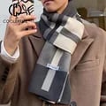 Premium Cashmere Winter Men's Scarf - Soft & Warm Patchwork Knit Neckerchief - Fashionable & Versatile Shawl Wrap - Insulated for Cold Weather - Multiple Colors Available - Trendy Designer Brand Accessory for Casual & Formal Outfits