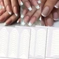 High-Quality Self-Adhesive French Nail Art Stickers for Precise DIY Nail Decoration - Set of 3pcs White Nail Strip Tips Guides for Professional Look and Versatile Designs