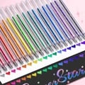 Premium 8/12/18 Color Glitter Gel Pen Set with Vibrant Colors, 1.0mm Metal Tip, Smooth Gel Ink - Ideal for Art, Drawing, Coloring, Journaling, and More - Non-Toxic, Acid-Free, High-Quality Pens with Storage Case for Artists, Students, and Professionals