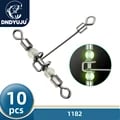 DNDYUJU 10pcs 3way Luminous T-shape Cross-Line Rolling Swivel Set for Smooth Fishing Rigs in Low-Light Conditions - Durable Pearl Beads, 3-Way Design, Luminous Effect, Smooth Rolling Action - Versatile for Freshwater and Saltwater Fishing