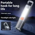 USB Rechargeable Telescopic Focus Flashlight with COB Side Lamp - Durable ABS Construction for Outdoor Activities - Compact and Versatile EDC Torch for Camping, Hiking, and Emergencies