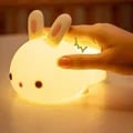 USB Rechargeable RGB LED Rabbit Night Light with Touch Sensor Technology - 16 Color Options, Soft Silicone Material - Perfect Gift for Children and Babies, Eco-Friendly Baby Toy and Festival Gift, Calming Atmosphere Night Lamp