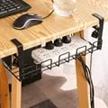 Durable Metal Under Table Storage Rack for Cable Management and Organization - Easy Install Wire Organizer for Home Office and Kitchen - Multi-functional Space-saving Solution for Clutter-free Workspace - Versatile and Sturdy Metal Tray for Cables, Wires, Pens, Tools, and More