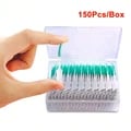 Soft Rubber Interdental Brushes (Box of 150) for Gentle Teeth Cleaning: Effective Plaque Removal & Gum Care Tools - Easy to Maneuver, Ideal for Sensitive Gums & Dental Work - Daily Oral Hygiene Support, Prevents Cavities & Bad Breath, Promotes Healthy Smile