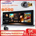 OBDPEAK K8 Pro Dash Cam with 5K Front Camera, 1080P Rear Camera, 11.3-inch Touchscreen Display, Carplay & Android Auto Integration, GPS Navigation, Enhanced Night Vision - High-Quality Video Recording, Seamless Smartphone Connectivity, Accurate Positioning, Advanced Night Vision Technology