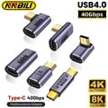NNBILI USB4.0 40Gbps OTG Type C Converter with 90-Degree Design, 100W Power Delivery, and 8K60HZ Support - Fast Data Transfer, Convenient Connectivity, Fast Charging, Wide Compatibility - Ideal for Macbook, Smartphones, Tablets - Essential Tech Accessory for High-Def Content Enthusiasts