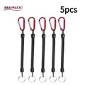 Retractable Fishing Lanyards with Carabiner Attachment - Set of 5 Durable Elastic Spring Rope Keychains for Outdoor Activities - Anti-Lost Design for Keys, Phone, and Small Items - Secure and Convenient Accessory for Fishing and Camping Enthusiasts