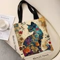 Retro Cat Floral Tote Bag with Large Capacity and Adjustable Shoulder Strap - Charming Handbag for Cat Lovers and Retro Enthusiasts - Spacious and Durable Shoulder Bag for Daily Use - Whimsical Design with Roomy Interior - Lightweight and Comfortable to Carry - Versatile and Stylish Accessory for Any Occasion