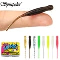 Spinpoler Single Needle Tail Worm Micro 44mm Fishing Lure Set - Premium Silicone Construction, Small Rockfish Design, Luminous Jig, Ideal for Ajing - Pack of 20 Pieces for Jigging and Drop-Shotting, Durability and Flexibility for Realistic Swimming Action, Glow in Dark for Low-Light Conditions