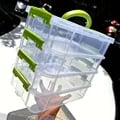 Transparent Stackable Building Block Storage Box with Moisture-Proof Design and Drawer Opening - Grid Dividers for Tool Classification - Easily Locate and Organize Blocks - Space-Saving Solution for Small Spaces - Protects Blocks from Damage and Spills